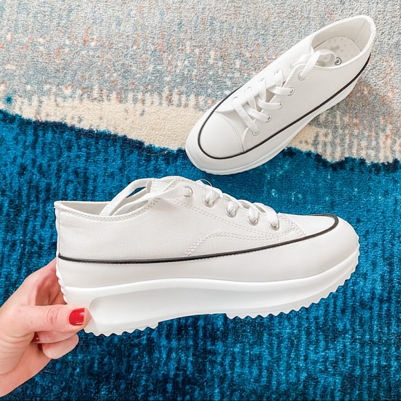 JUST IN!! White Platform Converse Style Extra Cushy Sneakers Shoes - Picture 2 of 5
